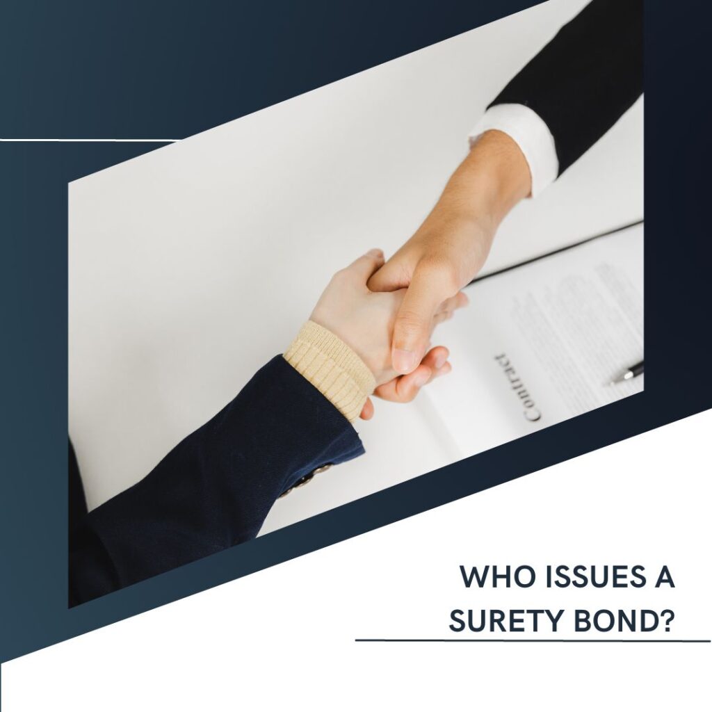 Who issues a Surety Bond? - A surety agent is shaking hands with the contractor because the contract is a done deal.